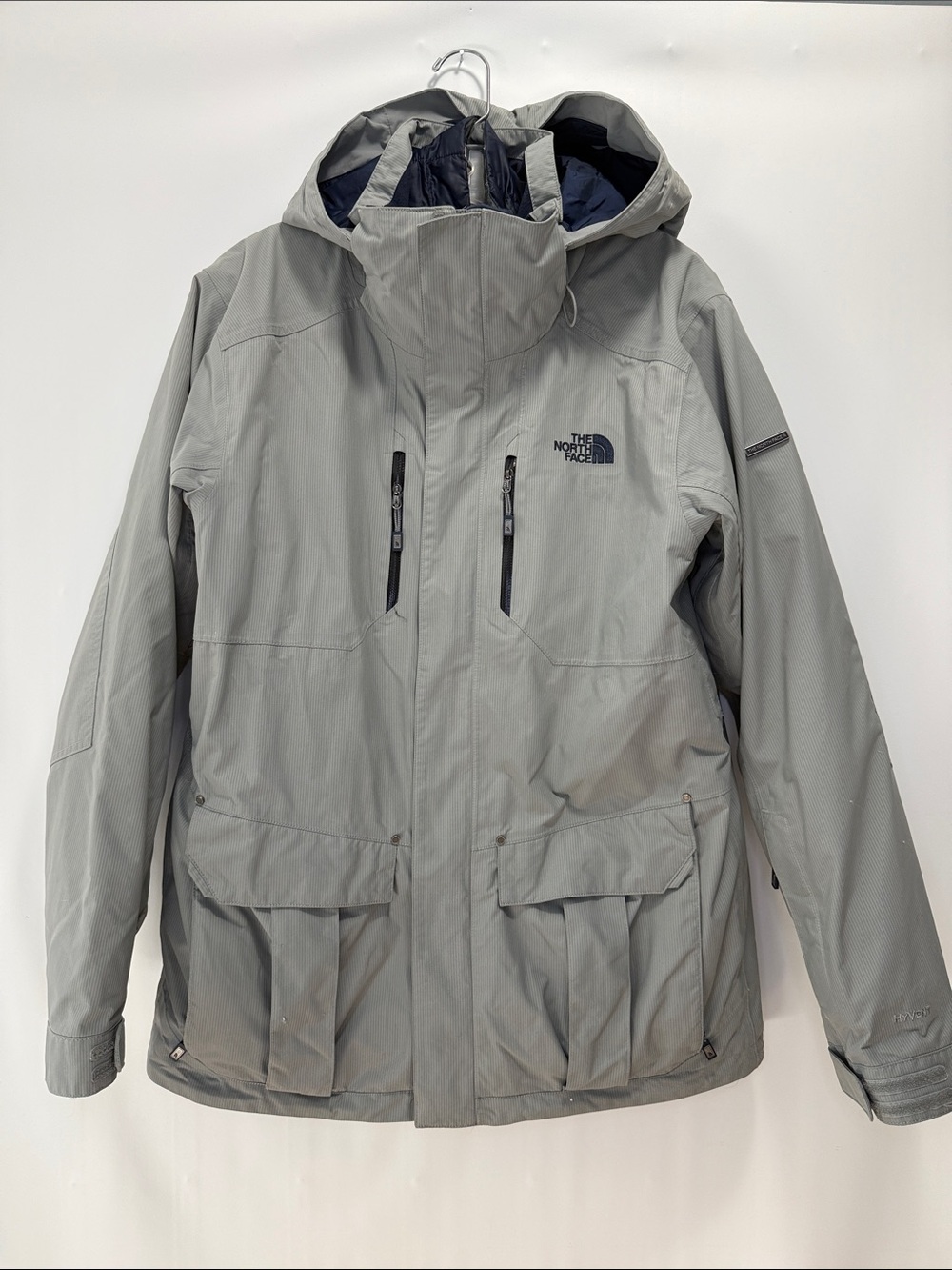 The North Face Men’s Grey Navy Quilted Inner Puffer Jacket Mens Size M